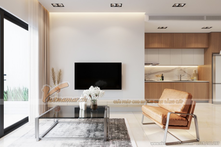 Thiết kế căn hộ 84m2 mang phong cách hiện đại, sang trọng > Thiết kế nội thất phòng khách chung cư Anland Premium