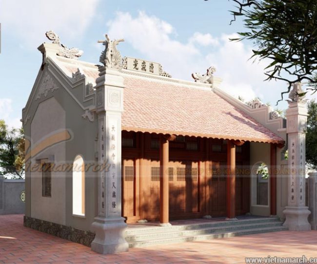 Thiết kế nhà thờ họ bê tông giả gỗ có hậu cung tại Thái Bình