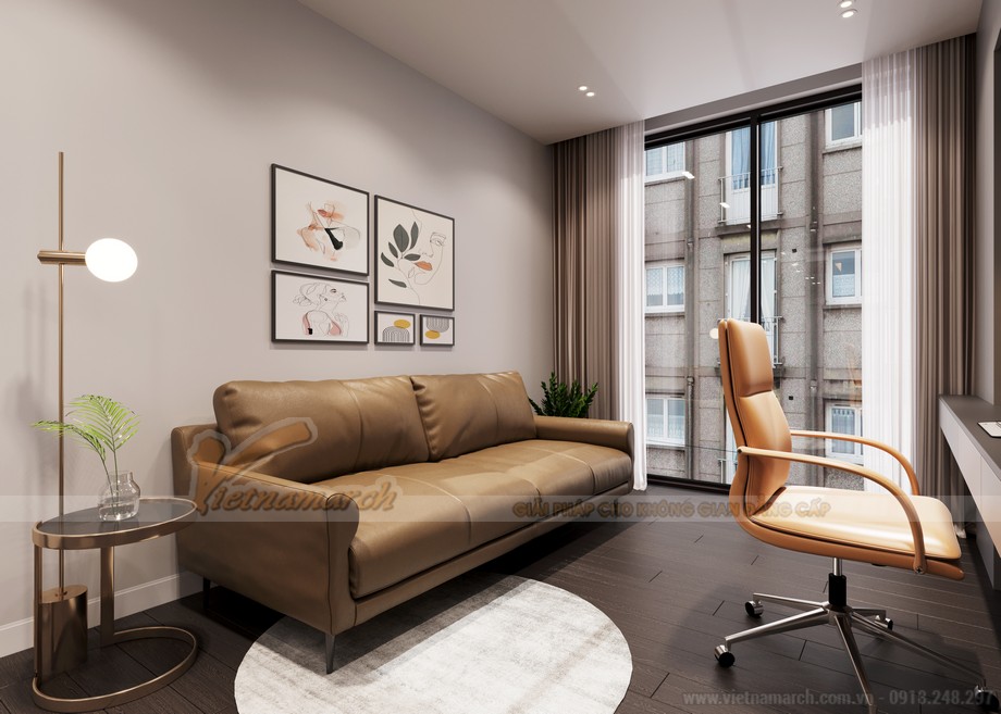 Thiết kế nội thất phòng làm việc cho căn hộ chung cư theo phong cách hiện đại