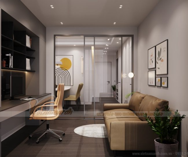 Thiết kế nội thất chung cư 2 phòng ngủ theo phong cách hiện đại
