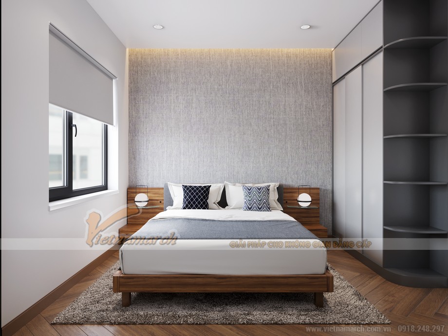Cải tạo nội thất chung cư 2 phòng ngủ đẹp đẳng cấp với mức chi phí bất ngờ > Thiết kế nội thất phòng ngủ phụ