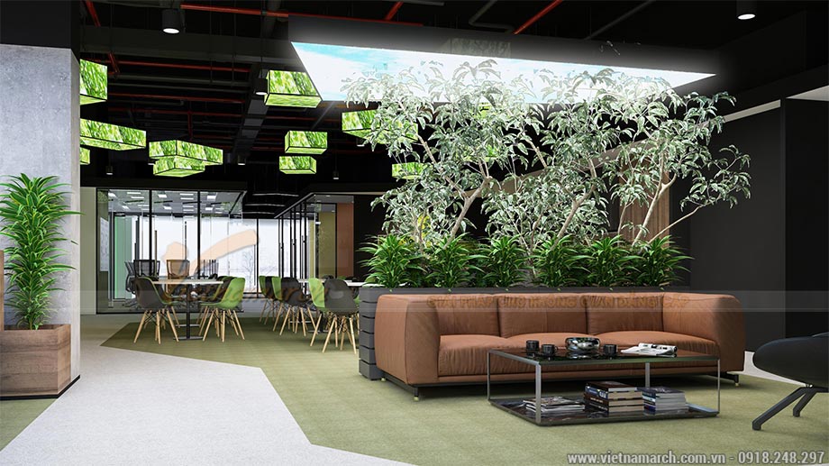 Mẫu thiết kế văn phòng xanh 250 chỗ ngồi đẹp hiện đai tại Nhân Chính > Mẫu thiết kế văn phòng xanh 250 chỗ ngồi đẹp hiện đai tại Nhân Chính