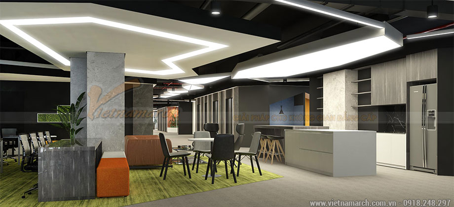 48+ mẫu thiết kế văn phòng lớn nhỏ- Coworking space đẹp hiện đại-Chất nhất 2023 > Thiết kế văn phòng 1800m2 - Coworking Space Golden West