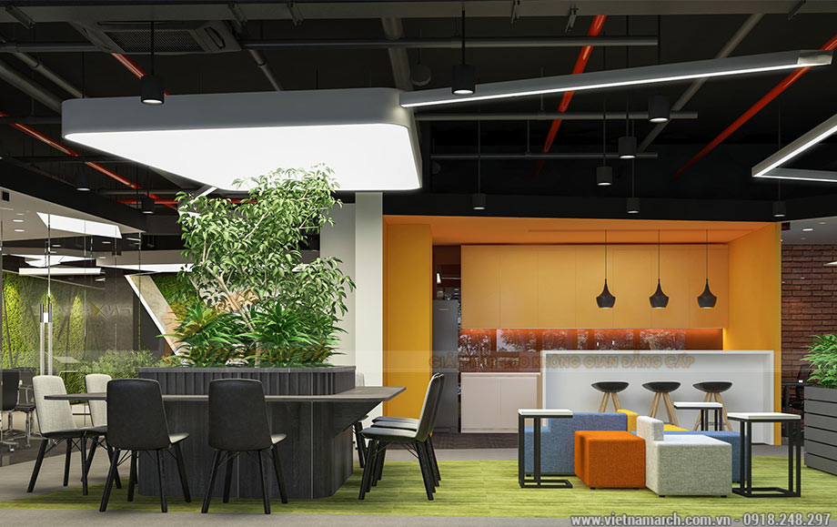 48+ mẫu thiết kế văn phòng lớn nhỏ- Coworking space đẹp hiện đại-Chất nhất 2023 > Thiết kế văn phòng 1800m2 - Coworking Space Golden West