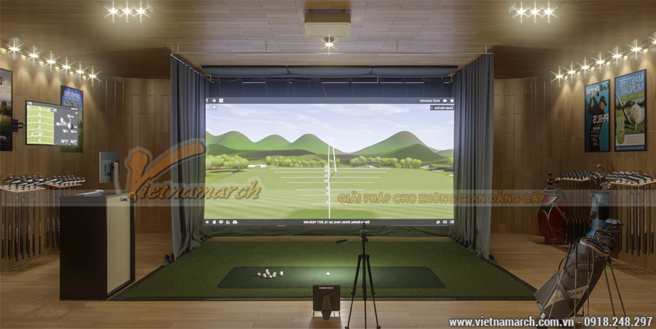 Mẫu thiết kế phòng tập Golf 3D trong nhà đẳng cấp và thời thượng! > Mẫu thiết kế phòng tập Golf 3D trong nhà