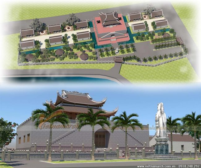 Bản vẽ thiết kế đình chùa đẹp ấn tượng tại miền quê Thanh Hóa