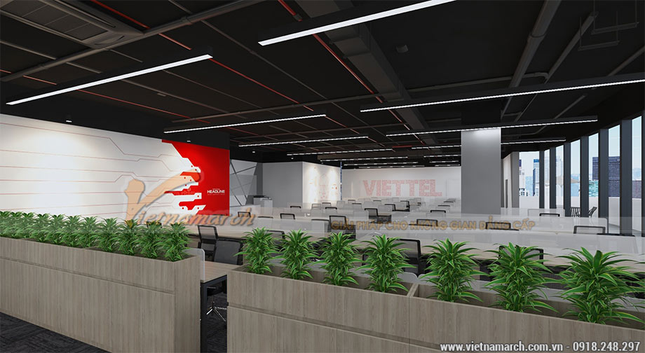 Bản vẽ thiết kế nội thất văn phòng 250 chỗ ngồi – Tập đoàn viễn thông quân đội Viettel > Thiết kế nội thất văn phòng 250 chỗ ngồi
