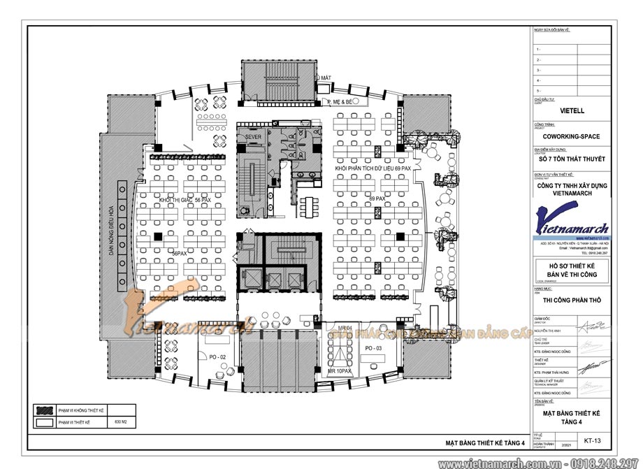 Dự án thiết kế văn phòng làm việc 2 tầng 950m2 cho tập đoàn Viettel tại Cầu Giấy – Concept 1 > Thiết kế văn phòng làm việc 950m2