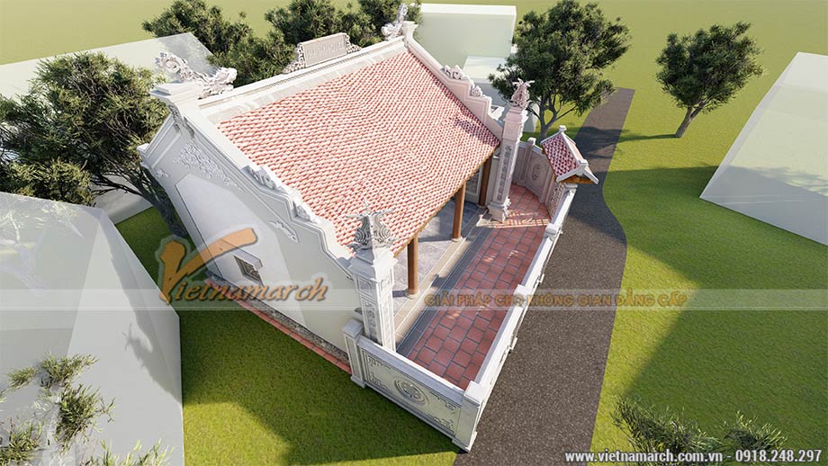 Mẫu thiết kế nhà thờ họ Ngô 73m2 tại Lập Trạch – Vĩnh Phúc > Mẫu thiết kế nhà thờ họ 73m2