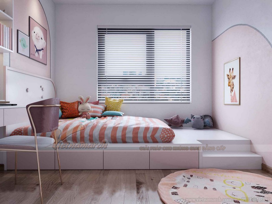 Thiết kế nội thất chung cư IA20 Ciputra Tây Hồ 2 phòng ngủ cho gia đình trẻ > Thiết kế phòng ngủ chung cư 92m2