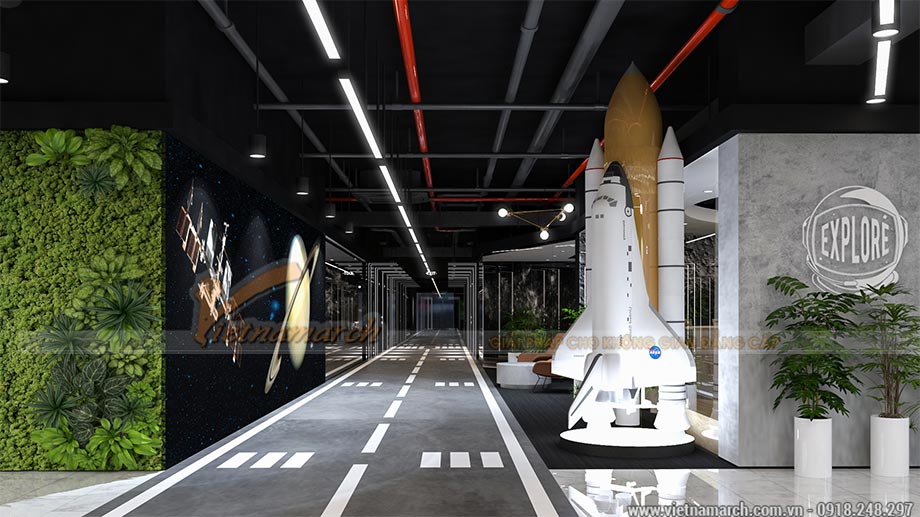 Dự án thiết kế văn phòng 2100m2 tại Định Công – Coworking space Cen X Space > Bản vẽ 3D thiết kế văn phòng 2100m2