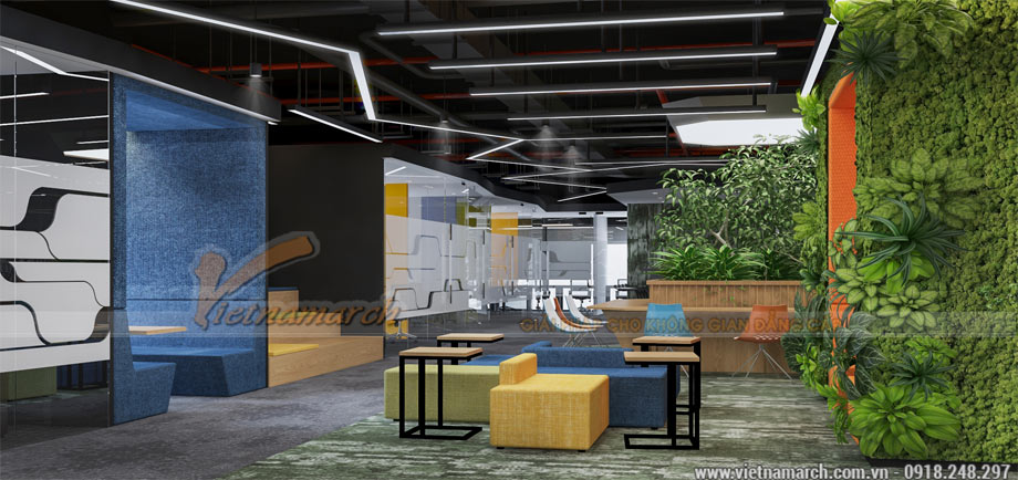 Dự án thiết kế văn phòng 2100m2 tại Định Công – Coworking space Cen X Space > Thiết kế văn phòng 2100m2