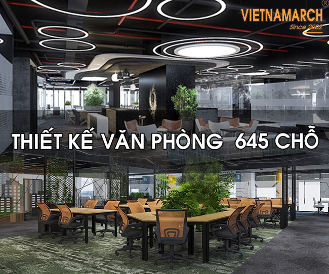 Mẫu thiết kế nội thất văn phòng 645 chỗ ngồi tại 176 Định Công 