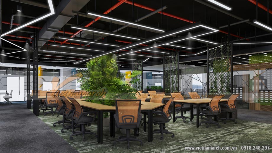 Thiết kế văn phòng coworking space hiện đại tại quận Hoàng Mai 