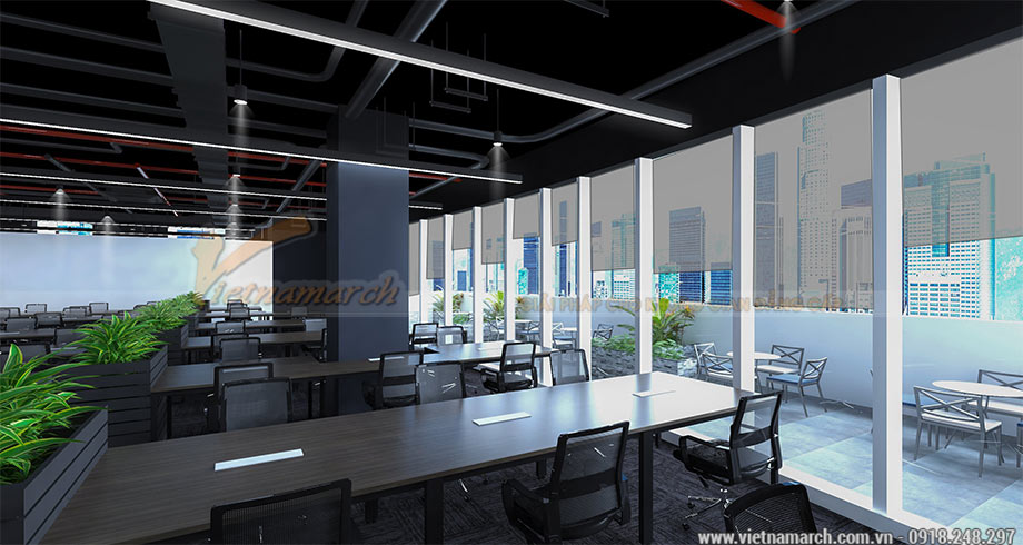 Dự án thiết kế văn phòng làm việc 2 tầng 950m2 cho tập đoàn Viettel tại Cầu Giấy – Concept 1 > Thiết kế văn phòng 950m2 cho tập đoàn Viettel tại Cầu Giấy
