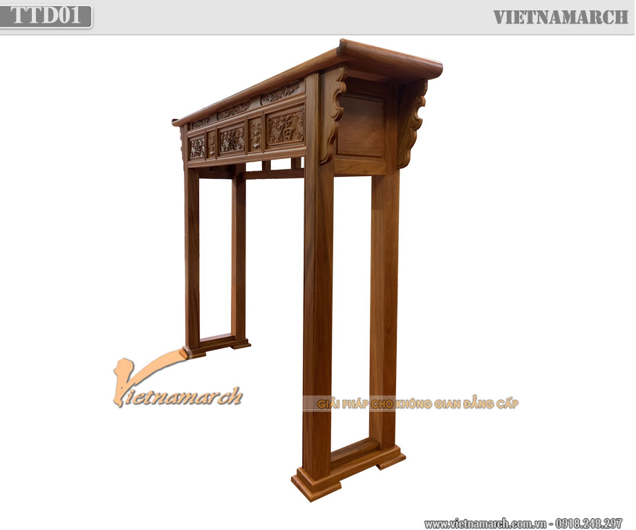 Tủ thờ hai tầng bằng gỗ gõ cao cấp bàn giao cho anh Mẫn tại Hồ Chí Minh – TTD01 > Tủ thờ nhị cấp gỗ gõ