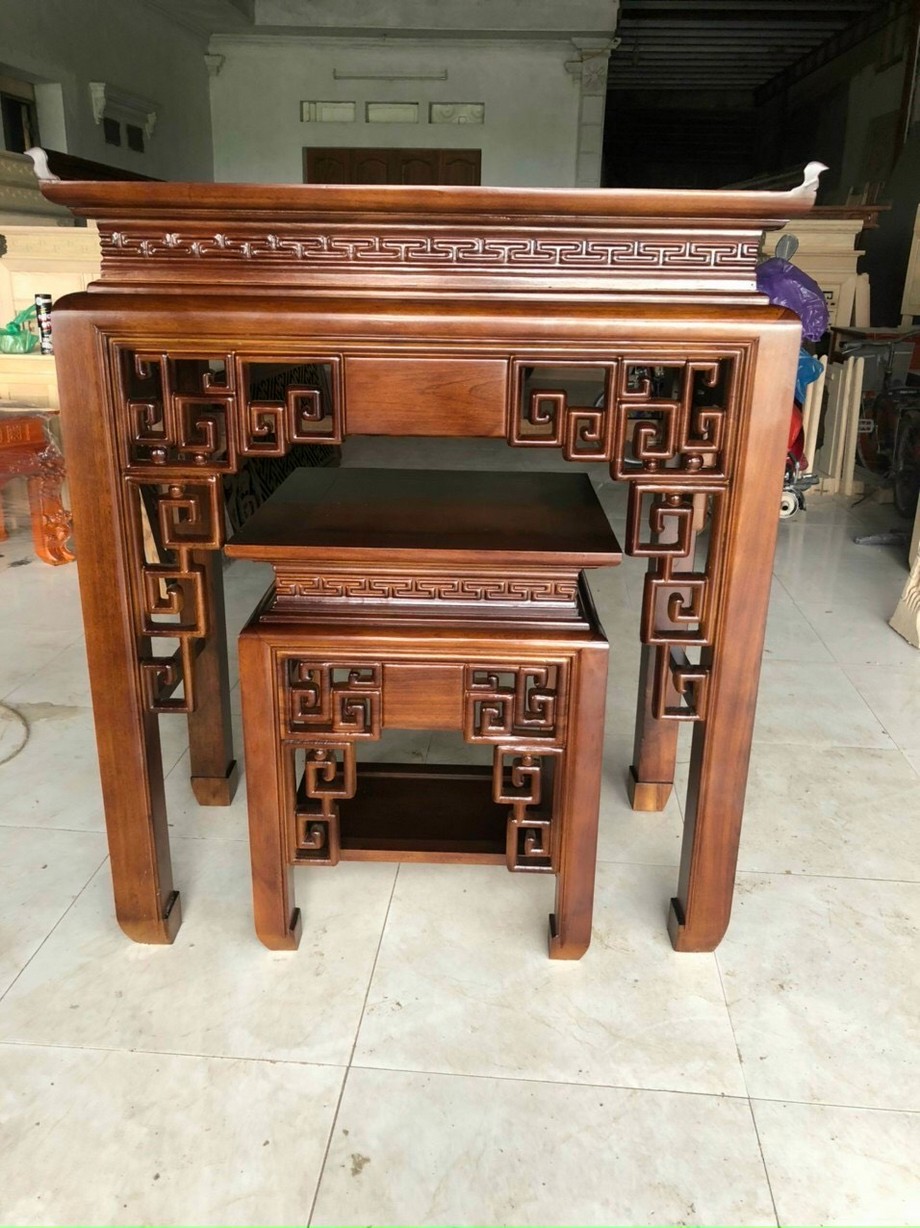 Mẫu bàn thờ chung cư gỗ gụ Lào tại quận Bắc Từ Liêm – BTD38