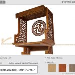 Bàn thờ treo gỗ sồi kích thước 48x69cm lắp đặt tại chung cư Tháp Thiên Niên Kỷ – Mẫu BTT10