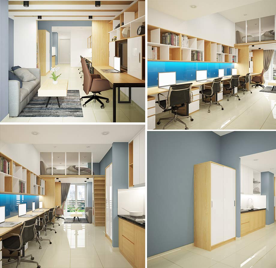 30+ Mẫu thiết kế Officetel đẹp đốn tim người nhìn! > Thiết kế căn hộ officetel đẹp