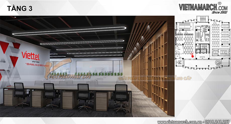 48+ mẫu thiết kế văn phòng lớn nhỏ- Coworking space đẹp hiện đại-Chất nhất 2023 > Thiết kế nội thất văn phòng 650m2 đẹp