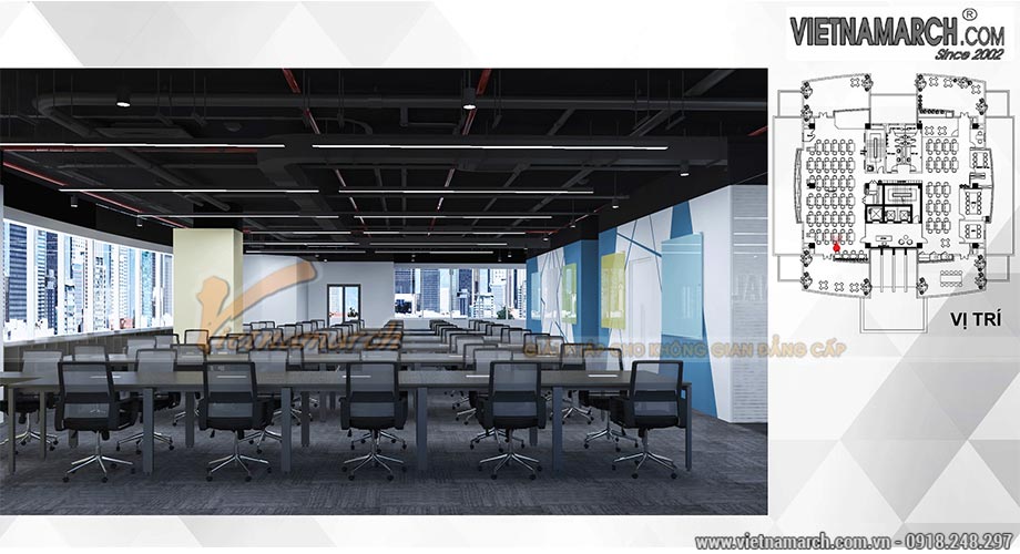 Dự án thiết kế nội thất văn phòng 800m2 tại tầng 5 tòa nhà Bộ Kế hoạch & Đầu tư > Thiết kế nội thất văn phòng 800m2