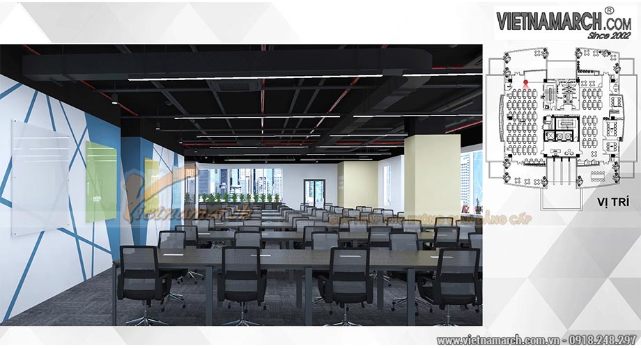 Dự án thiết kế nội thất văn phòng 800m2 tại tầng 5 tòa nhà Bộ Kế hoạch & Đầu tư > Thiết kế nội thất văn phòng 800m2