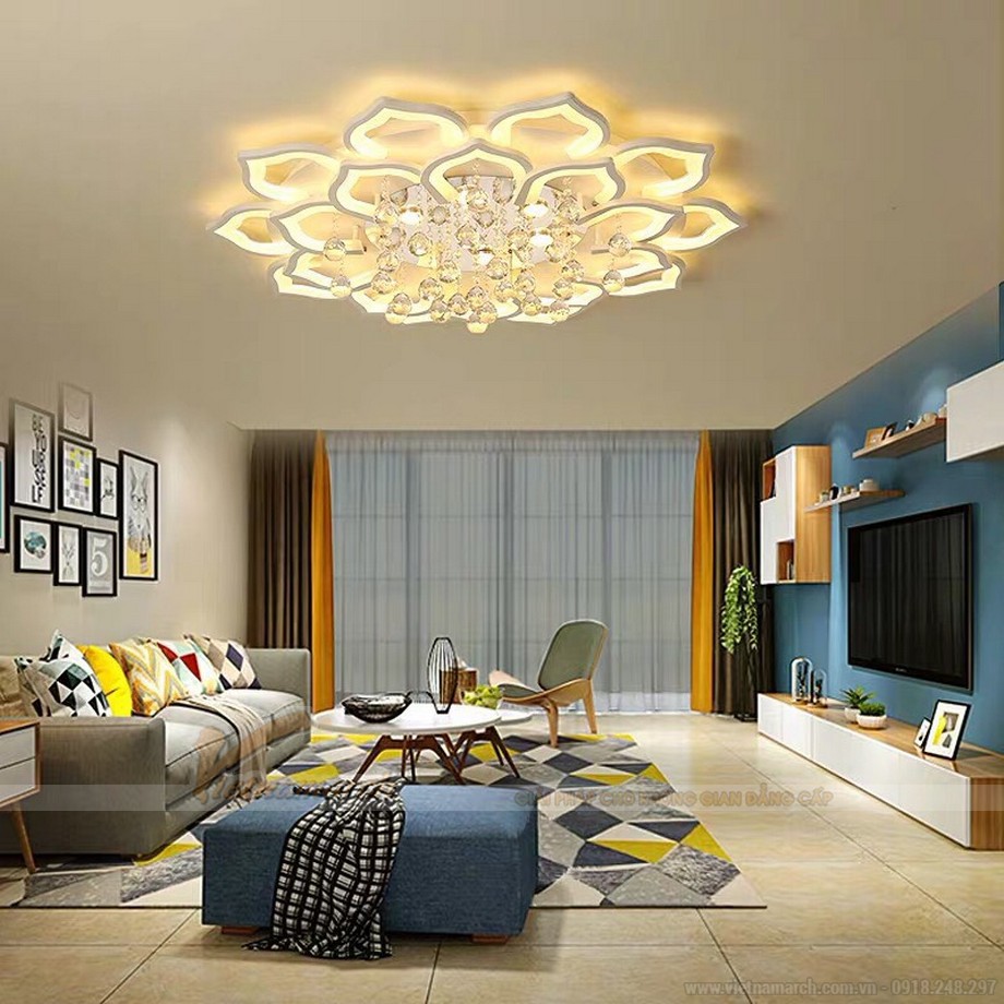 Những mẫu đèn trần đẹp không thể bỏ qua cho căn hộ chung cư > Mẫu đèn phòng khách đẹp cho chung cư
