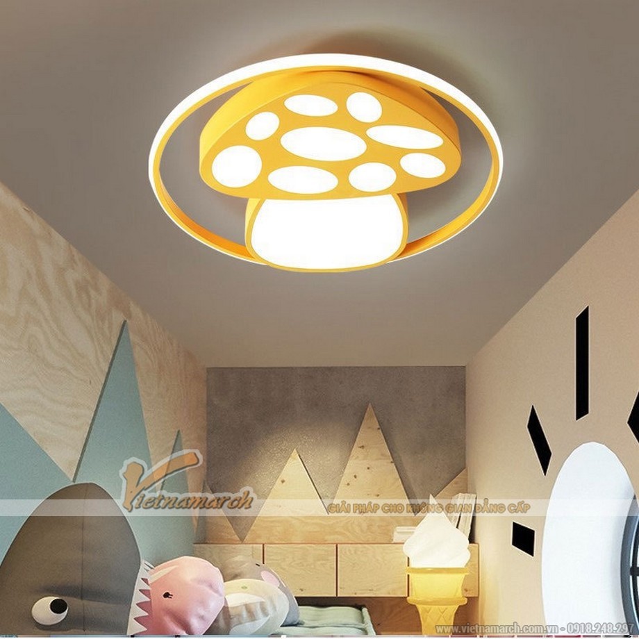 Mẫu đèn ốp trần phòng trẻ em hình cây nấm