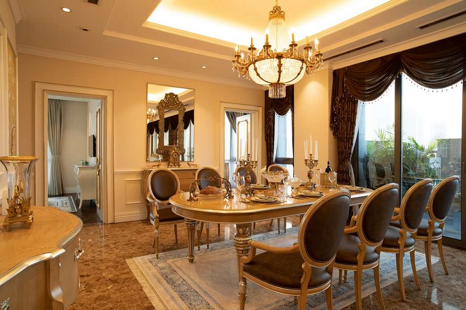 Không gian nội thất phòng khách và bếp căn hộ chung cư D’palais Louis phong cách Bamax