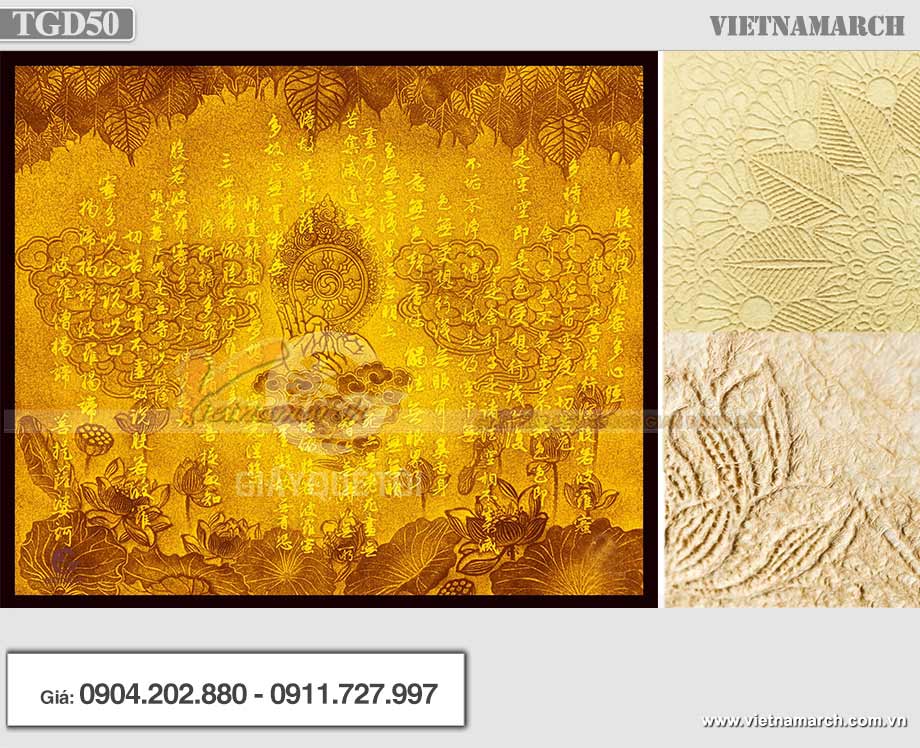 Mẫu tranh giấy dừa Bát Nhã Tâm Kinh đẹp, ý nghĩa cho Thờ Phật