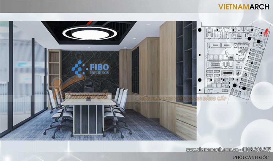 Bản vẽ thiết kế văn phòng FIBO Capital tại tầng 3 Dolphin