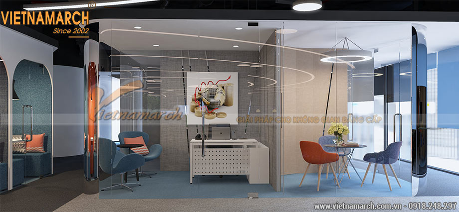 Mẫu thiết kế nội thất văn phòng 900m2 hiện đại, đẳng cấp > Thiết kế nội thất văn phòng 900m2