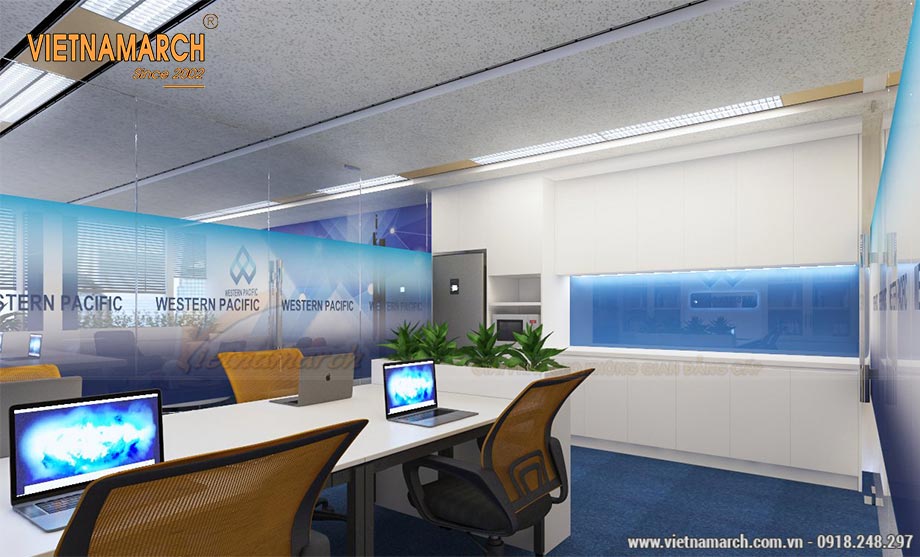 48+ mẫu thiết kế văn phòng lớn nhỏ- Coworking space đẹp hiện đại-Chất nhất 2023 > Mẫu thiết kế nội thất văn phòng 55m2 hiện đại tại Hà Nội