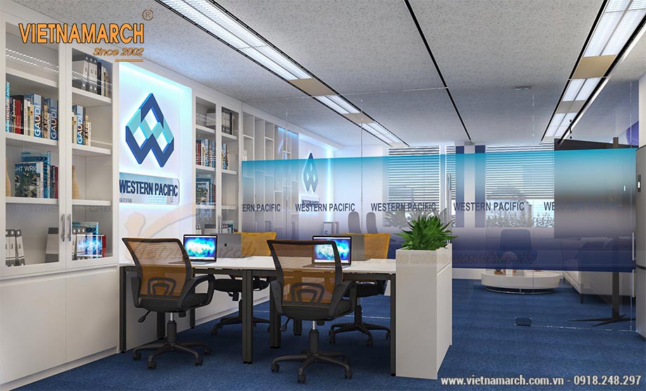 48+ mẫu thiết kế văn phòng lớn nhỏ- Coworking space đẹp hiện đại-Chất nhất 2023 > Mẫu thiết kế nội thất văn phòng 55m2 hiện đại tại Hà Nội