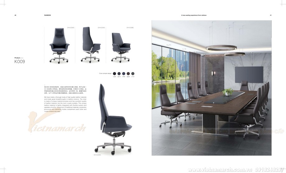 Mẫu ghế xoay cho phòng họp coworking space sang trọng đẳng cấp: K009 > Hình ảnh đẹp về ghế văn phòng sang trọng K009