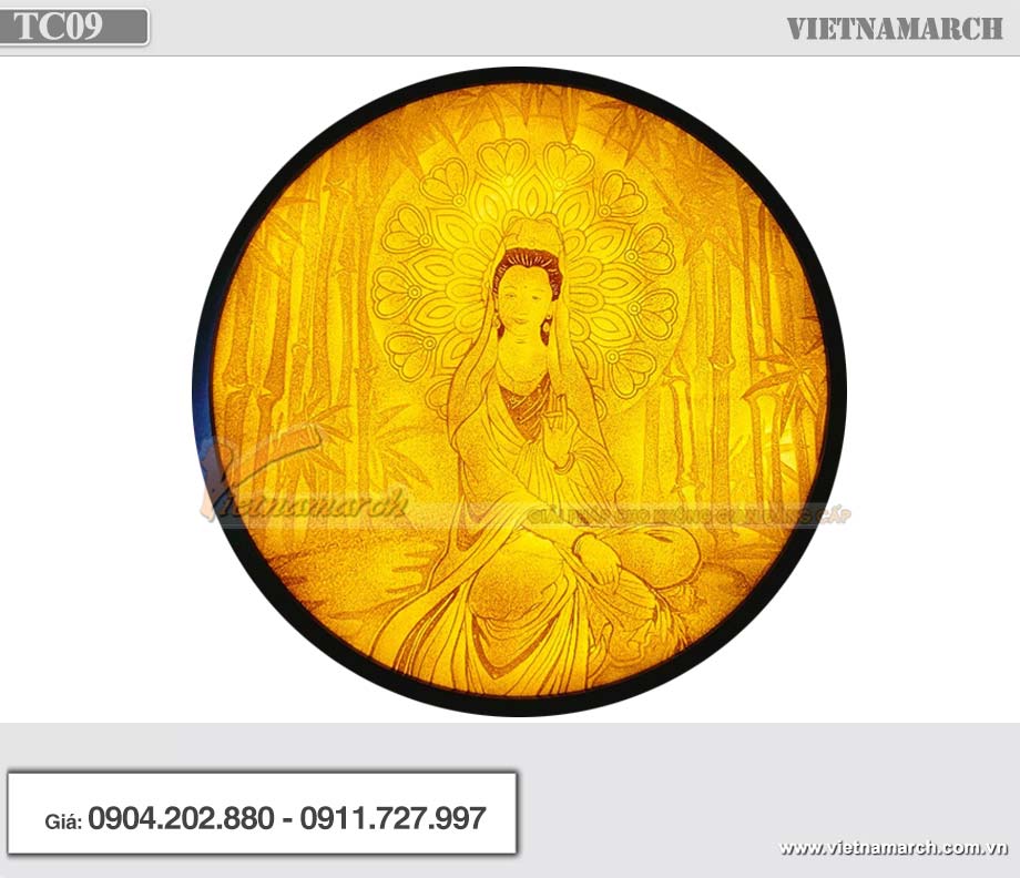 Tranh trúc chỉ tròn Phật - Bồ Tát