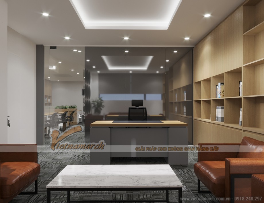 Phương án thiết kế nội thất văn phòng 310m2 công ty vận tải ở Hòa Mã > Phòng giám đốc