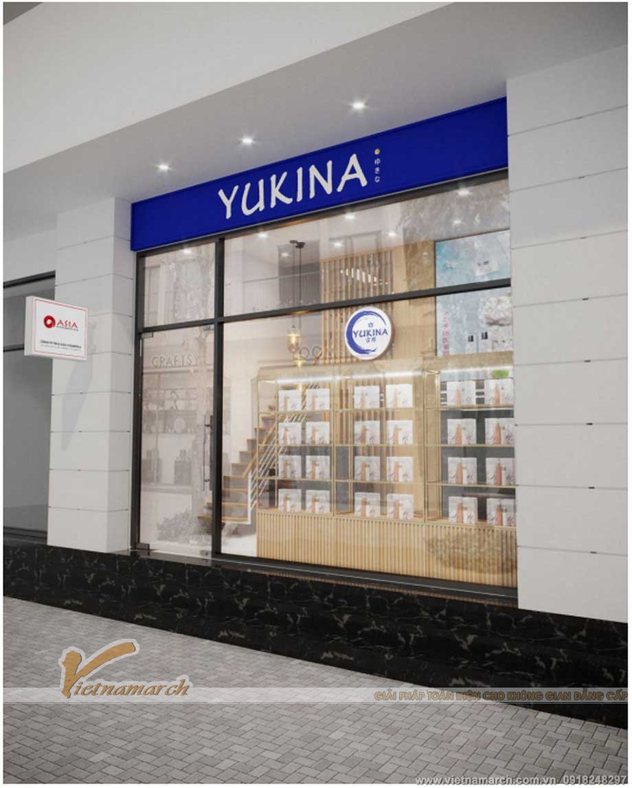 Thiết kế bản vẽ 3D cho văn phòng trưng bày mỹ phẩm thương hiệu Yukina