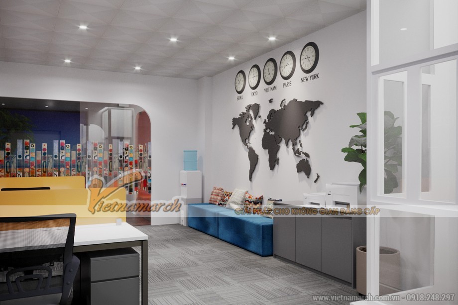 Thiết kế khu vực phòng làm việc của văn phòng công ty du lịch Pan America Travel 91m2 