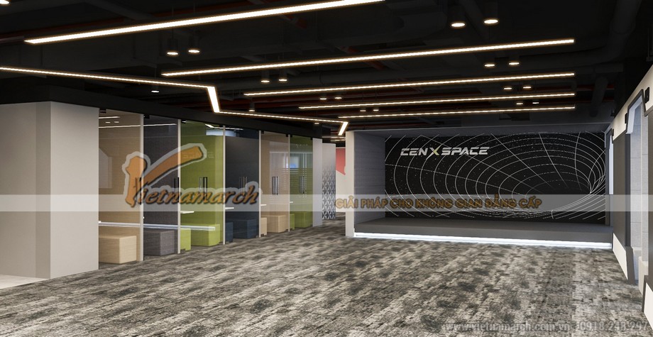 Phương án sơ bộ thiết kế nội thất văn phòng Cenxspace – BMG 2548m2 ở Long Biên > Phối cảnh 3D không gian phone booth dự án thiết kế nội thất văn phòng Cenxspace-BMG 2548m2 ở Long Biên 