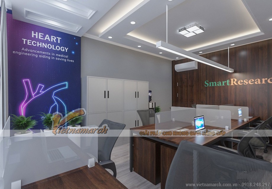 Mẫu thiết kế nội thất văn phòng công ty Smart Research 60m2 ở Thái Hà - Hà Nội