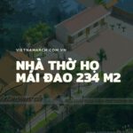 Thiết kế thi công nhà thờ tổ họ Trương 8 mái kèm nhà ngang diện tích 234m2 tại Hà Nội