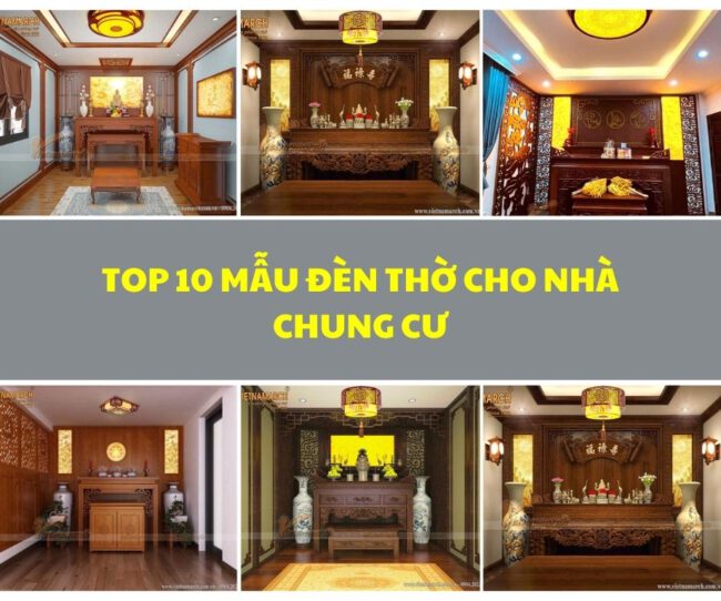 top 10 mẫu đèn thờ cho nhà chung cư