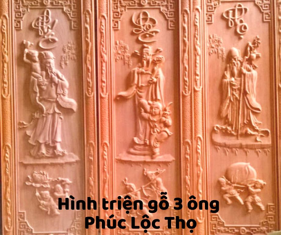 Ý nghĩa 50+ điển tích- hình trang trí phức hợp trên gỗ trong không gian thờ Việt-Phần 2 > Ý nghĩa 3 ông PHÚC LỘC THỌ