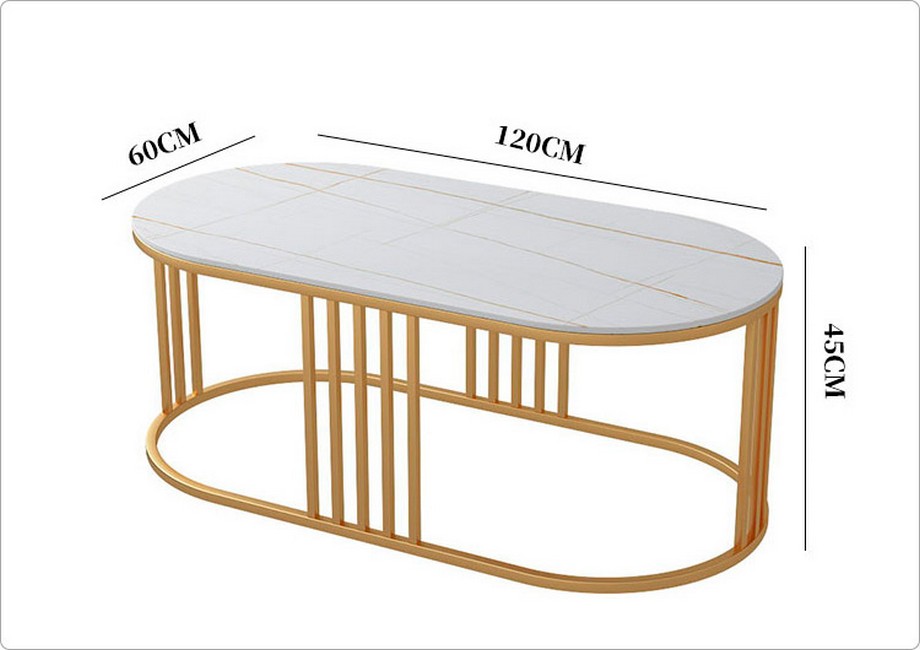 Kích thước bàn trà phổ thông tiêu chuẩn theo từng kiểu dáng > Kích thước bàn trà hình oval hay elip