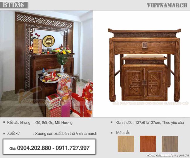 Mua bàn thờ đứng kèm vách ngăn cho chung cư The Park Home – Dịch Vọng, Cầu Giấy, Hà Nội