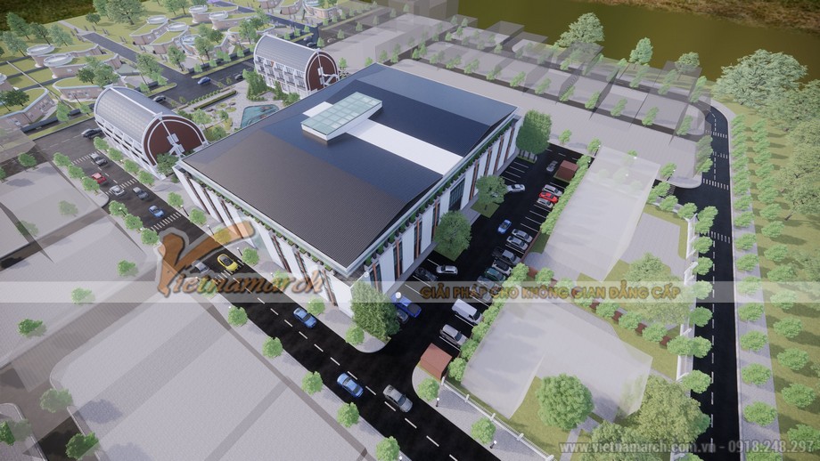 Bản vẽ 3D chi tiết mặt tiền tòa nhà văn phòng diện tích hơn 3000m2 tại Nghi Xuân-PA4 > Bản vẽ 3D chi tiết mặt tiền tòa nhà văn phòng diện tích hơn 3000m2 Cen Land tại Nghi Xuân-PA4