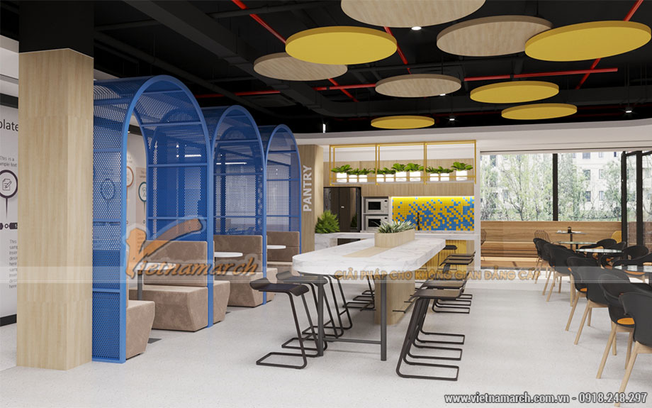 PA2 – Thiết kế văn phòng Biovagen vui nhộn với tông xanh vàng > Thiết kế văn phòng Biovagen vui nhộn với tông xanh vàng