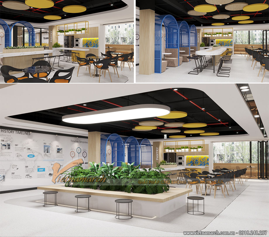 PA2 – Thiết kế văn phòng Biovagen vui nhộn với tông xanh vàng > Thiết kế văn phòng Biovagen vui nhộn với tông xanh vàng