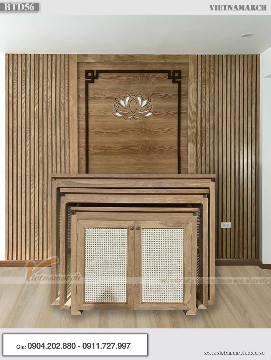 Mẫu bàn thờ Indochine cho không gian thờ hiện đại tại Feliz Homes